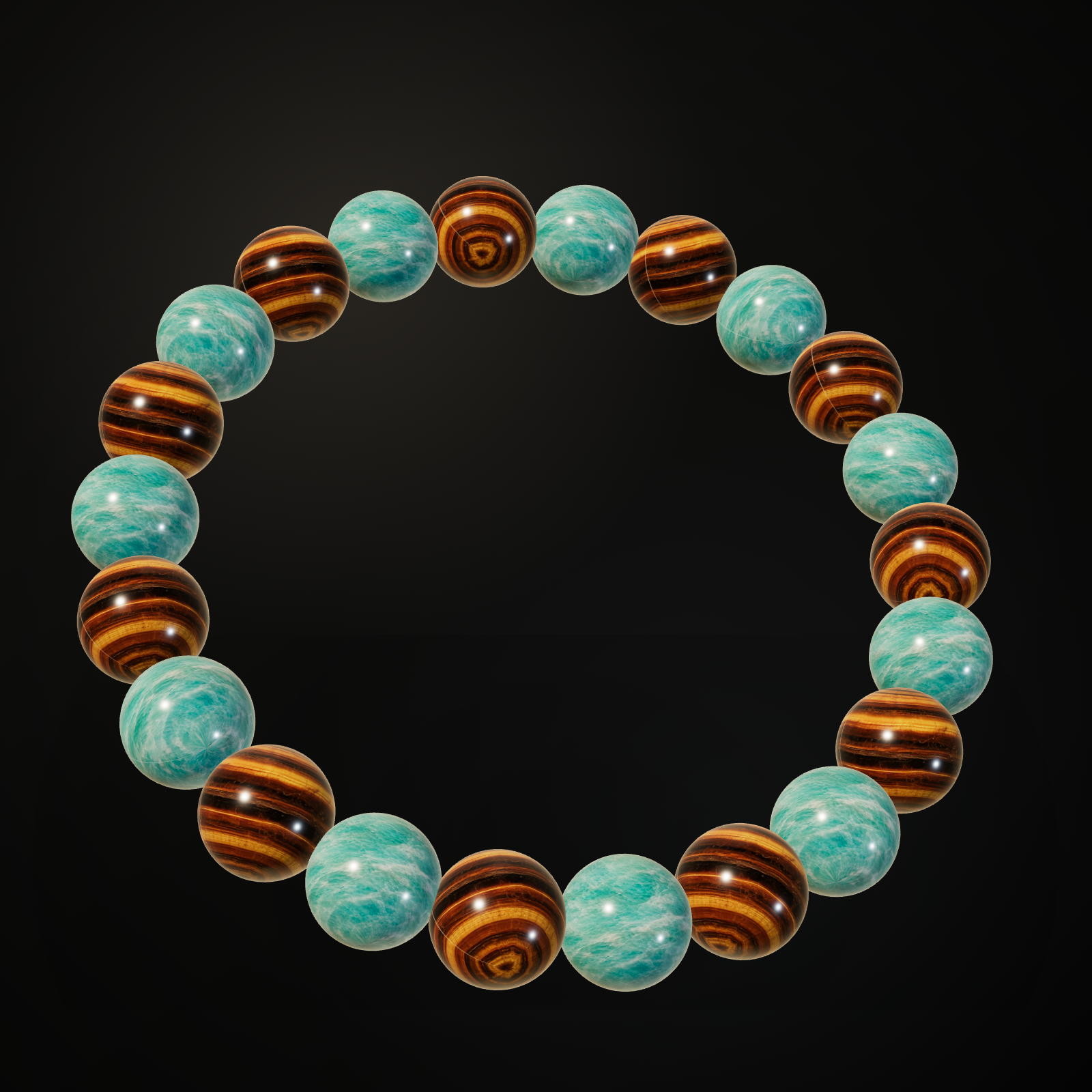 Money and Success Sage natural stone bracelet on a dark background