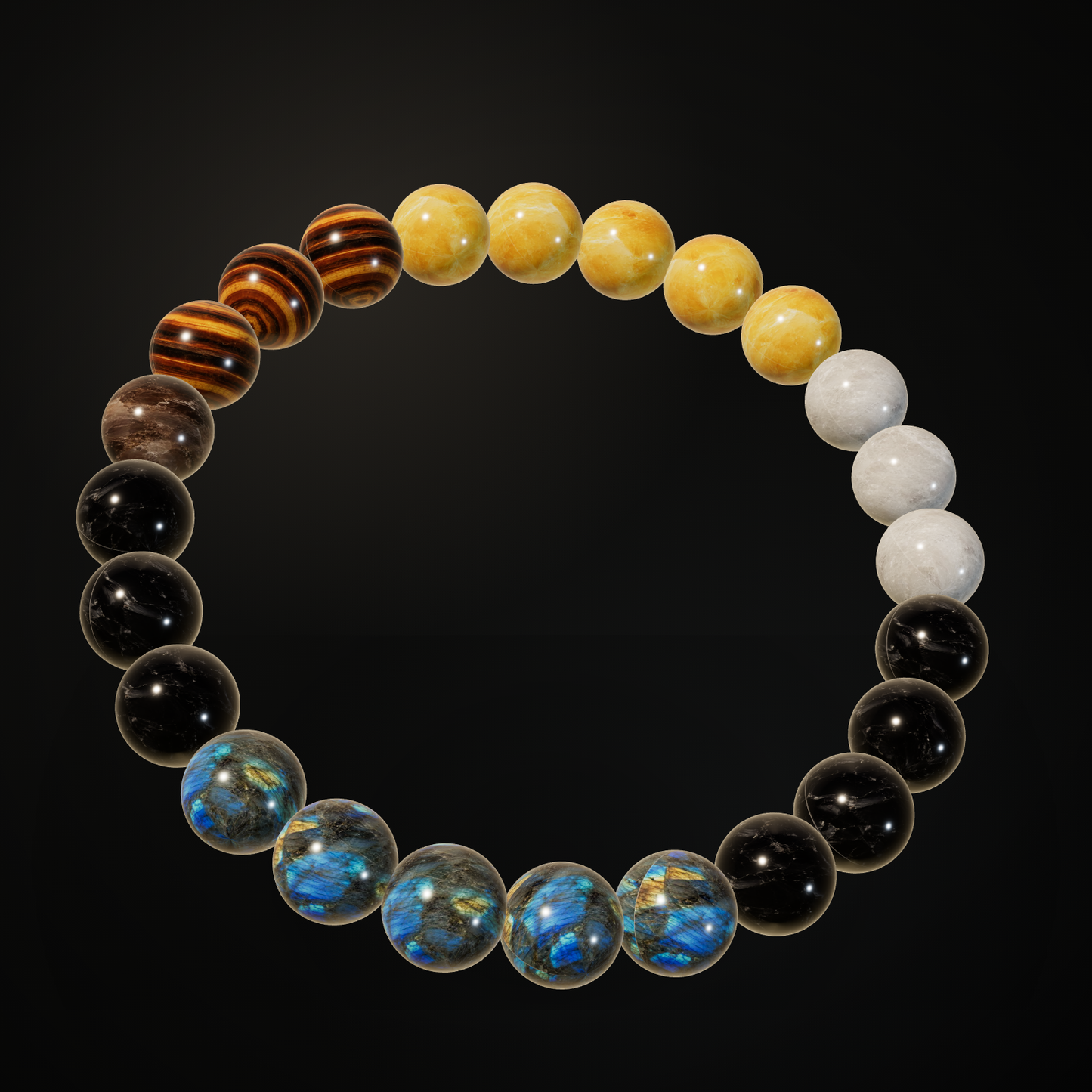 Road Opener Earth and Smoke natural stone bracelet on a dark background